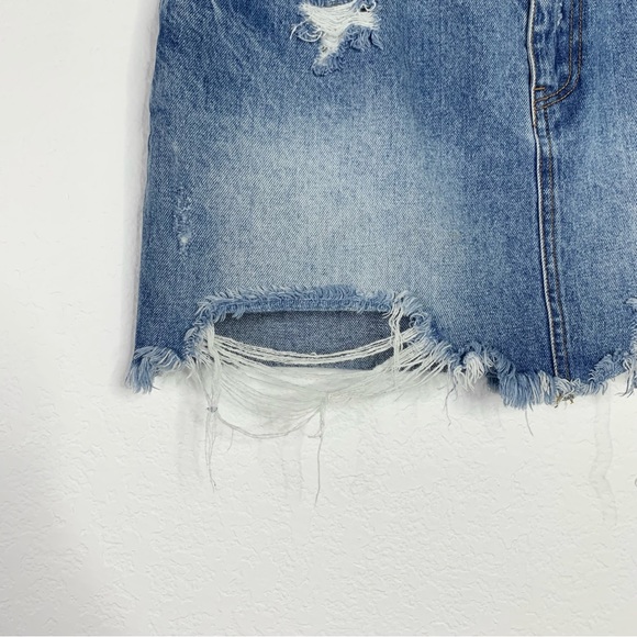 Forever 21 Distressed Denim Mini Skirt - Picture 5 of 5